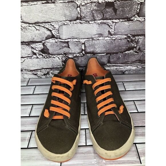 Camper Brown Textile Synthetic Orange Lace Up Casual Shoes Men’s Sz 45EU/12M US - Picture 4 of 16